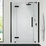 Ove Decors Tampa 48 in. L x 36 in. W x 72 in. H Alcove Shower Kit with Pivot Frameless Shower Door in Black and Shower Pan